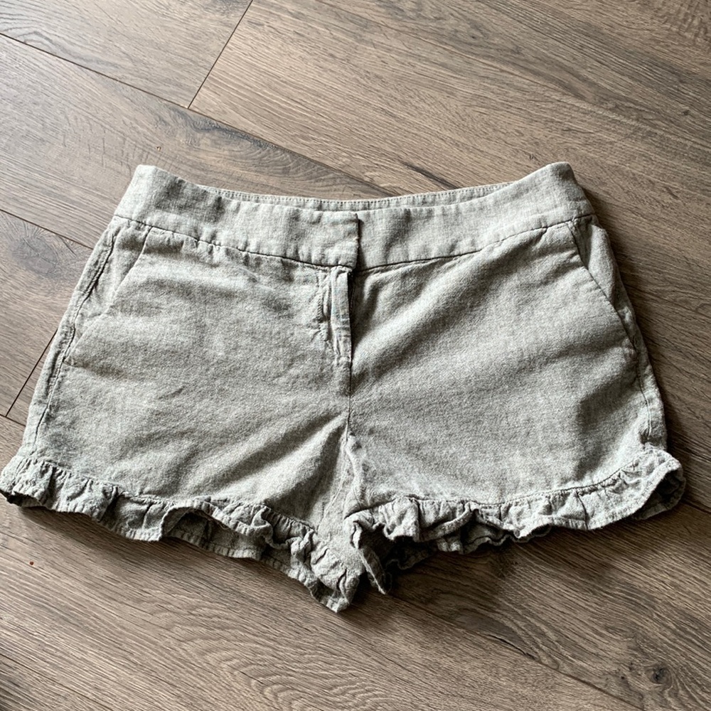 Loft Ruffed Bottom Linen Shorts Sz ~> 4
